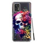 Motorola Moto G Stylus 4G 2021 Fantasy Skull Red Purple Roses Hybrid Protective Phone Case Cover