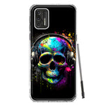 Motorola Moto G Stylus 4G 2021 Fantasy Skull Headphone Colorful Pop Art Hybrid Protective Phone Case Cover