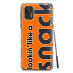 Motorola Moto G Stylus 4G 2021 Orange Clear Funny Text Quote Snack Hybrid Protective Phone Case Cover