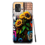 Motorola Moto G Stylus 4G 2021 Sunflowers Graffiti Painting Art Hybrid Protective Phone Case Cover