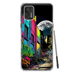 Motorola Moto G Stylus 4G 2021 Urban City Full Moon Graffiti Painting Art Hybrid Protective Phone Case Cover