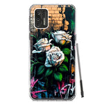 Motorola Moto G Stylus 4G 2021 White Roses Graffiti Wall Art Painting Hybrid Protective Phone Case Cover