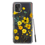 Motorola Moto G Stylus 2021 Yellow Summer Flowers Floral Hybrid Protective Phone Case Cover