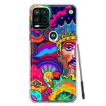 Motorola Moto G Stylus 5G Neon Rainbow Psychedelic Indie Hippie Indie King Hybrid Protective Phone Case Cover