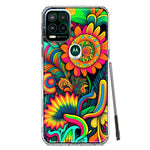 Motorola Moto G Stylus 5G Neon Rainbow Psychedelic Indie Hippie Sunflowers Hybrid Protective Phone Case Cover