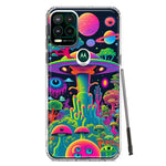 Motorola Moto G Stylus 5G Neon Rainbow Psychedelic UFO Alien Planet Hybrid Protective Phone Case Cover