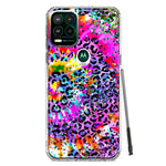 Motorola Moto G Stylus 5G 2021 Vibrant Pink Purple Tie Dye Summer Leopard Swirl Rainbow Hybrid Protective Phone Case Cover