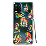 Motorola Moto G Stylus 5G Colorful Neon Glow Rainbow Gnomes Painting Hybrid Protective Phone Case Cover