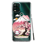 Motorola Moto G Stylus 5G Kawaii Manga Pink Cherry Blossom Fuji Mountain Mochi Girl Hybrid Protective Phone Case Cover
