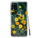 Motorola Moto G Stylus 5G Yellow Summer Flowers Floral Hybrid Protective Phone Case Cover
