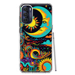 Motorola Moto G Stylus 5G 2022 Neon Rainbow Psychedelic Indie Hippie Indie Moon Hybrid Protective Phone Case Cover