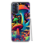Motorola Moto G Stylus 5G 2022 Neon Rainbow Psychedelic Indie Hippie Mushrooms Hybrid Protective Phone Case Cover