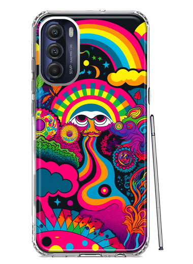 Motorola Moto G Stylus 5G 2022 Psychedelic Trippy Hippie Night Walk Hybrid Protective Phone Case Cover