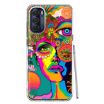 Motorola Moto G Stylus 5G 2022 Neon Rainbow Psychedelic Hippie One Eye Pop Art Hybrid Protective Phone Case Cover