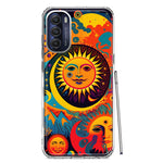 Motorola Moto G Stylus 5G 2022 Neon Rainbow Psychedelic Indie Hippie Sun Moon Hybrid Protective Phone Case Cover