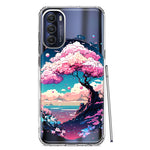 Motorola Moto G Stylus 5G 2022 Kawaii Manga Pink Cherry Blossom Japanese Sky Floral Ocean Hybrid Protective Phone Case Cover