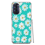 Motorola Moto G Stylus 4G 2022 Turquoise Teal White Daisies Cute Daisy Polka Dots Double Layer Phone Case Cover