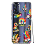 Motorola Moto G Stylus 5G 2022 Colorful Neon Glow Rainbow Gnomes Painting Hybrid Protective Phone Case Cover