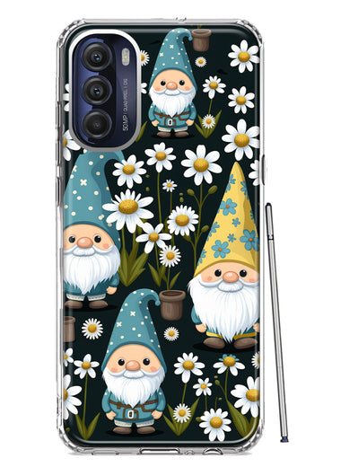 Motorola Moto G Stylus 4G 2022 Cute White Daisies Gnomes Flowers Floral Double Layer Phone Case Cover