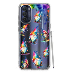 Motorola Moto G Stylus 5G 2022 Neon Water Painting Colorful Splash Gnomes Hybrid Protective Phone Case Cover