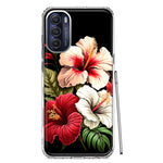 Motorola Moto G Stylus 5G 2022 Pink Red Hibiscus Wild Flowers Floral Hybrid Protective Phone Case Cover