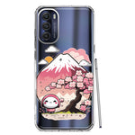 Motorola Moto G Stylus 5G 2022 Kawaii Manga Pink Cherry Blossom Fuji Mountain Mochi Girl Hybrid Protective Phone Case Cover