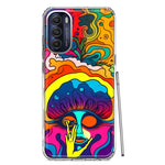 Motorola Moto G Stylus 5G 2022 Neon Rainbow Psychedelic Trippy Hippie Big Brain Hybrid Protective Phone Case Cover