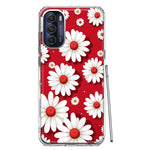 Motorola Moto G Stylus 5G 2022 Cute White Red Daisies Polkadots Double Layer Phone Case Cover