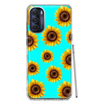 Motorola Moto G Stylus 4G 2022 Yellow Sunflowers Polkadot on Turquoise Teal Double Layer Phone Case Cover