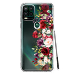 Motorola Moto G Stylus 5G 2021 Red Summer Watercolor Floral Bouquets Ruby Flowers Hybrid Protective Phone Case Cover