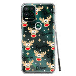 Motorola Moto G Stylus 5G 2021 Red Nose Reindeer Christmas Winter Holiday Hybrid Protective Phone Case Cover
