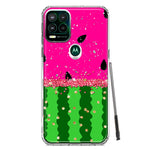 Motorola Moto G Stylus 5G 2021 Summer Watermelon Sugar Vacation Tropical Fruit Pink Green Hybrid Protective Phone Case Cover