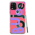 Motorola Moto G Stylus 5G 2021 Pink Purple Clear Funny Text Quote Boujee Hybrid Protective Phone Case Cover