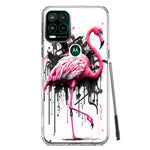Motorola Moto G Stylus 5G 2021 Pink Flamingo Painting Graffiti Hybrid Protective Phone Case Cover