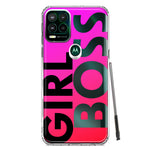 Motorola Moto G Stylus 5G 2021 Pink Clear Funny Text Quote Girl Boss Hybrid Protective Phone Case Cover