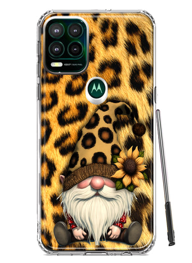 Motorola Moto G Stylus 5G 2021 Gnome Sunflower Leopard Hybrid Protective Phone Case Cover