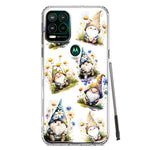 Motorola Moto G Stylus 5G 2021 Cute White Blue Daisies Gnomes Hybrid Protective Phone Case Cover