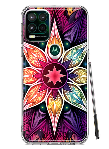 Motorola Moto G Stylus 5G 2021 Mandala Geometry Abstract Star Pattern Hybrid Protective Phone Case Cover