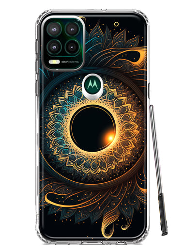 Motorola Moto G Stylus 5G 2021 Mandala Geometry Abstract Eclipse Pattern Hybrid Protective Phone Case Cover