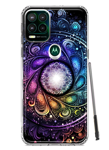 Motorola Moto G Stylus 5G 2021 Mandala Geometry Abstract Galaxy Pattern Hybrid Protective Phone Case Cover