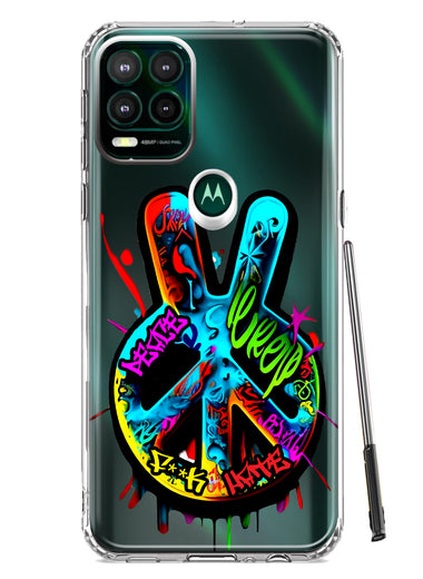 Motorola Moto G Stylus 5G 2021 Peace Graffiti Painting Art Hybrid Protective Phone Case Cover