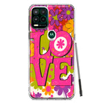 Motorola Moto G Stylus 5G 2021 Pink Daisy Love Graffiti Painting Art Hybrid Protective Phone Case Cover