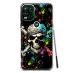 Motorola Moto G Stylus 5G 2021 Fantasy Paint Splash Pirate Skull Hybrid Protective Phone Case Cover