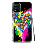 Motorola Moto G Stylus 5G 2021 Colorful Rainbow Hearts Love Graffiti Painting Hybrid Protective Phone Case Cover
