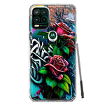 Motorola Moto G Stylus 5G 2021 Red Roses Graffiti Painting Art Hybrid Protective Phone Case Cover