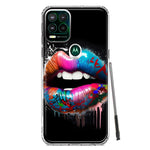 Motorola Moto G Stylus 5G 2021 Colorful Lip Graffiti Painting Art Hybrid Protective Phone Case Cover