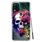 Motorola Moto G Stylus 5G 2021 Fantasy Skull Red Purple Roses Hybrid Protective Phone Case Cover