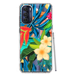 Motorola Moto G Stylus 4G 2022 Blue Monstera Pothos Tropical Floral Summer Flowers Hybrid Protective Phone Case Cover