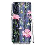 Motorola Moto G Stylus 5G 2022 Spring Pastel Wild Flowers Summer Classy Elegant Beautiful Hybrid Protective Phone Case Cover