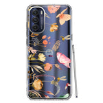 Motorola Moto G Stylus 4G 2022 Peach Meadow Wildflowers Butterflies Bees Watercolor Floral Hybrid Protective Phone Case Cover